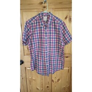 Tommy Bahama Shirt Mens Large Blue Purple Plaid Make LIFE one Long Weekend XL